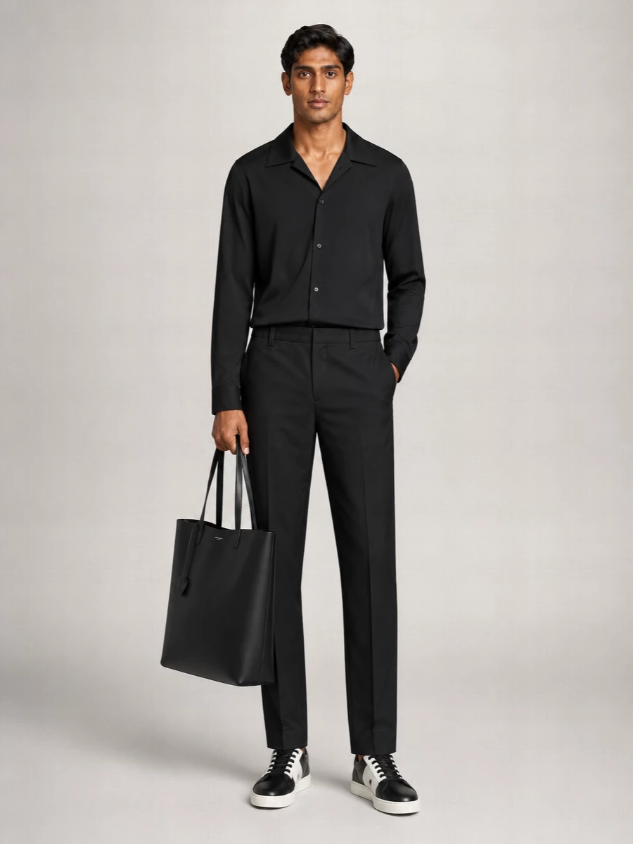Saint Laurent Leather Bold Tote Bag