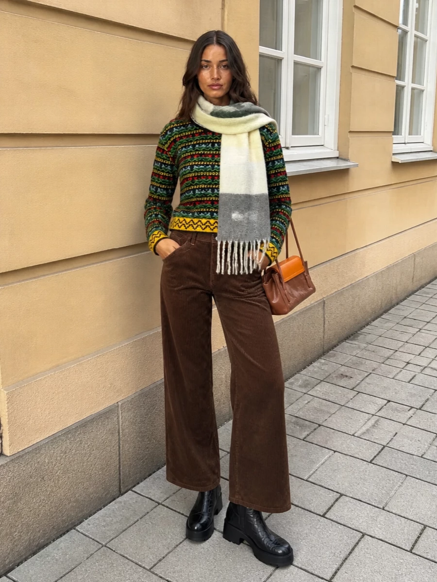 Marni cropped knit brown corduroy trousers outfit