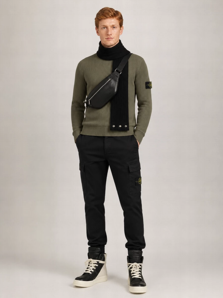Stone Island Wool Regular-Fit Fine-Knit Crewneck Jumper