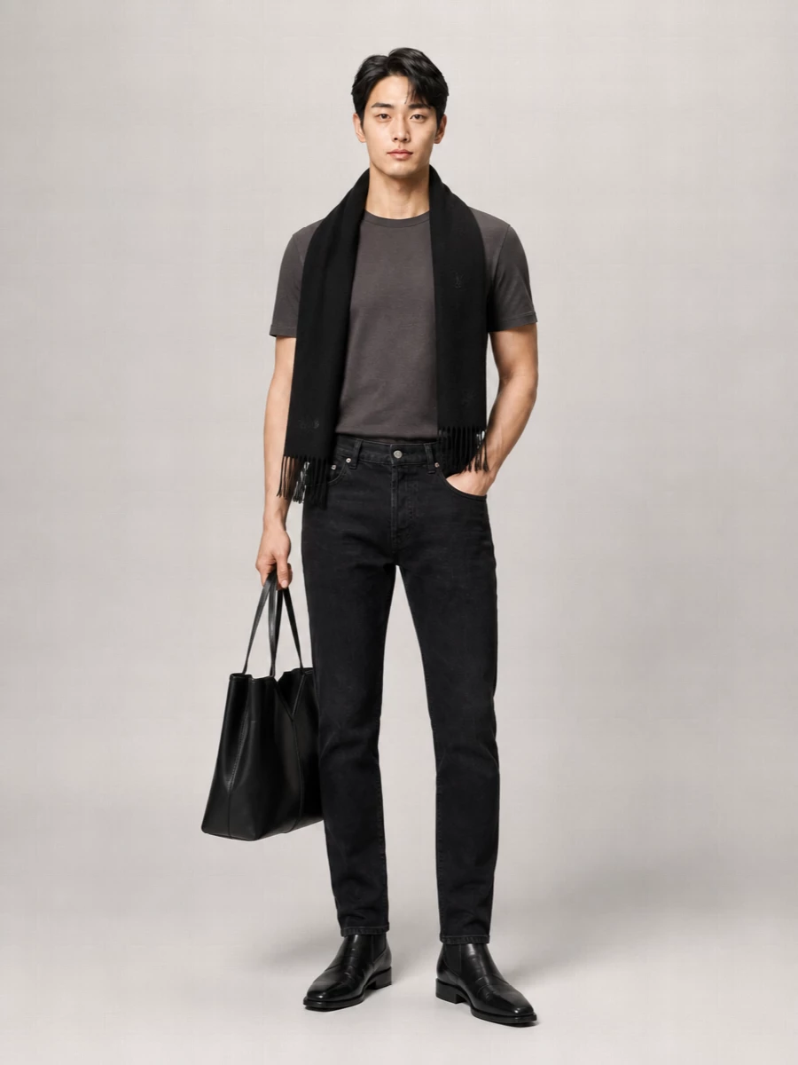 Saint Laurent Silk Crew-Neck Short-Sleeve T-Shirt