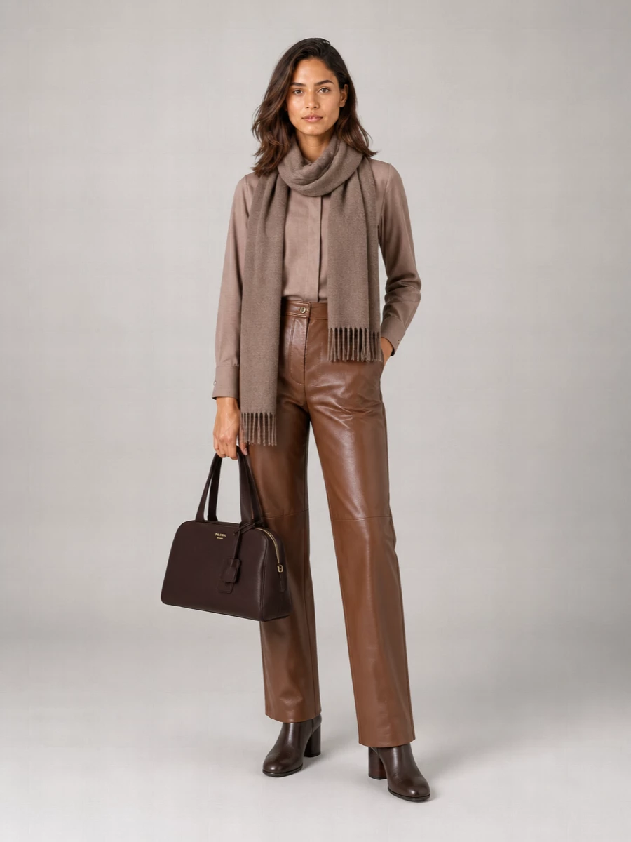 S Max Mara Leather Straight Trousers