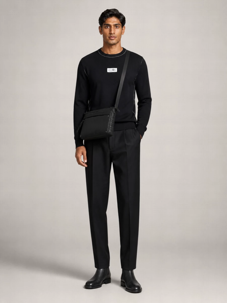 Mm6 Maison Margiela Ribbed Wool-Blend Crewneck Sweater