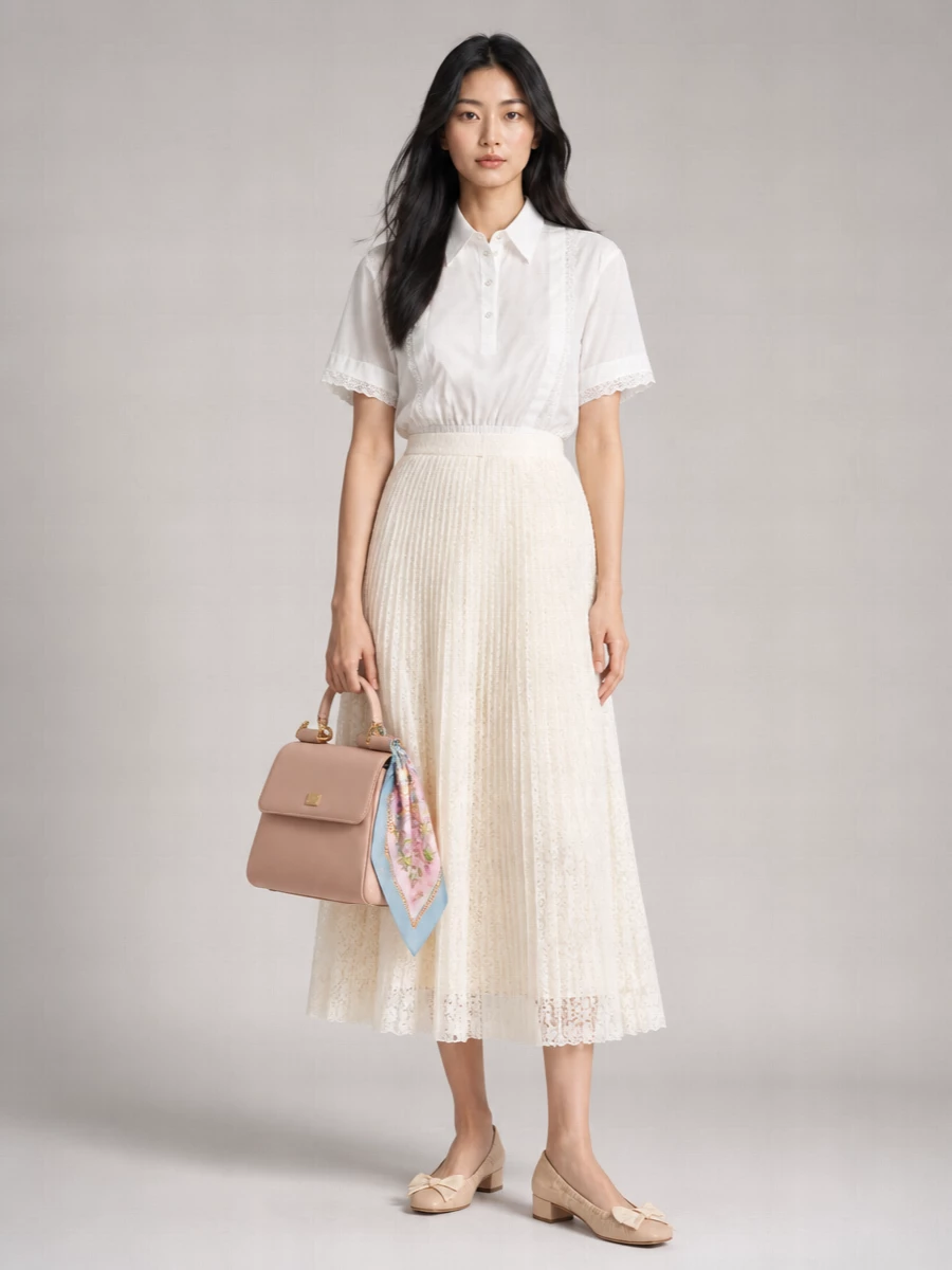 Ermanno Scervino Cotton Lace Insert Blouse