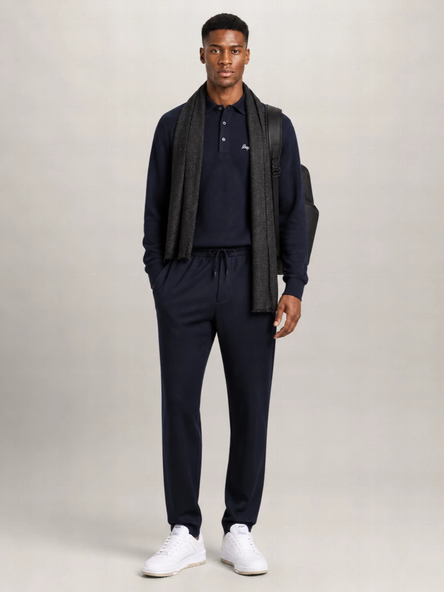 Axel Arigato Ribbed Henley Neck Textured Knit Sweater