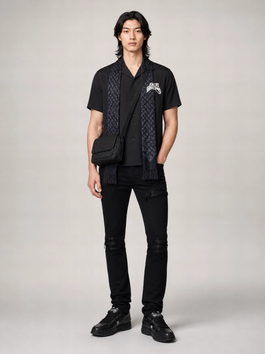 Amiri Embroidered Short-Sleeve Shirt