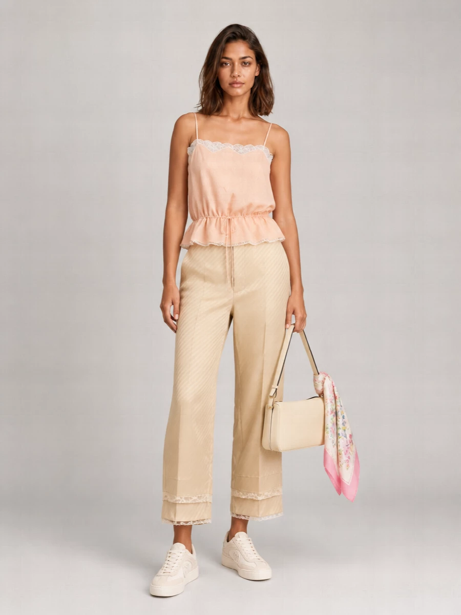 Gucci Embroidered Silk Pants