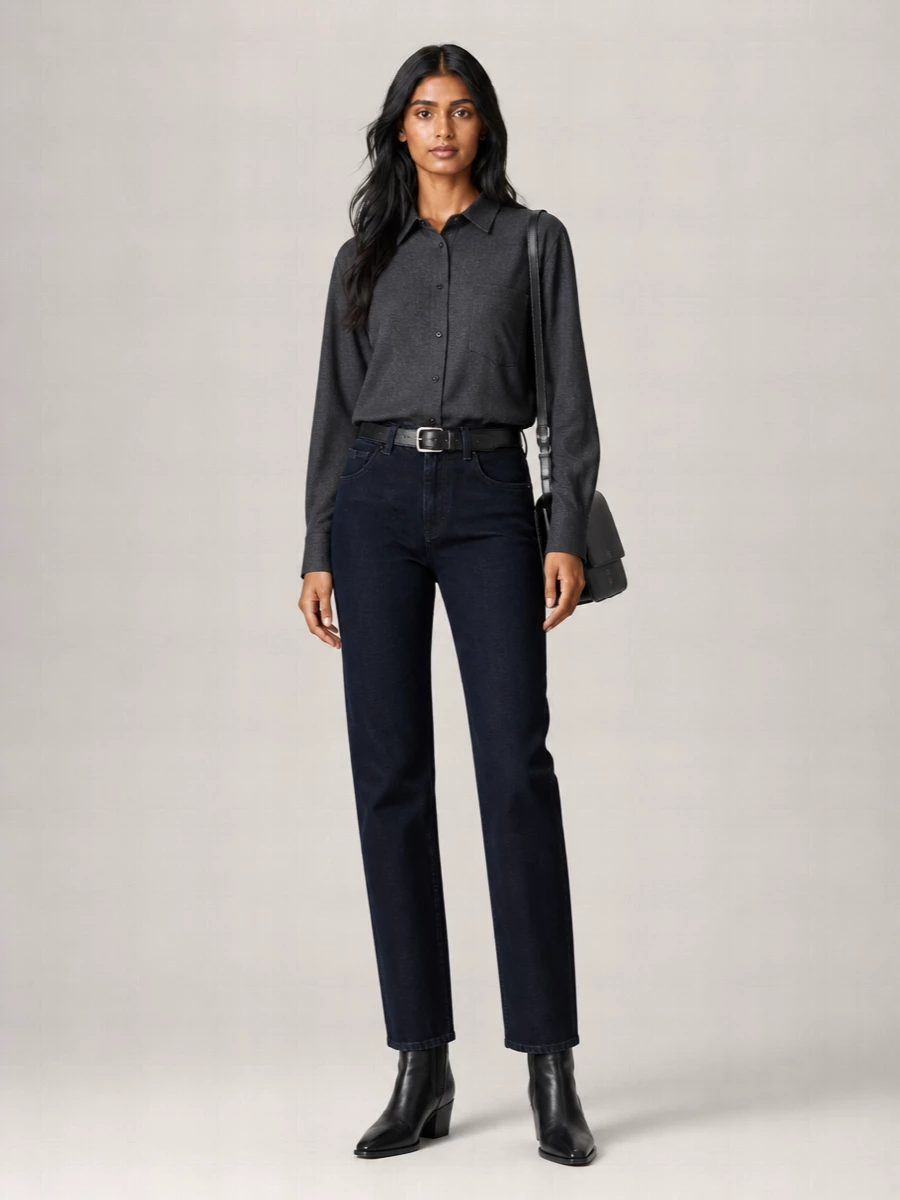 Emporio Armani Denim Slim-Fit Straight-Leg Trousers