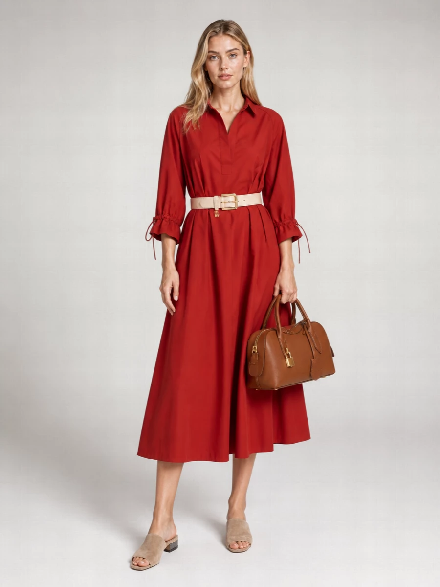 Max Mara Cotton Poplin Oversized Midi Shirt Dress