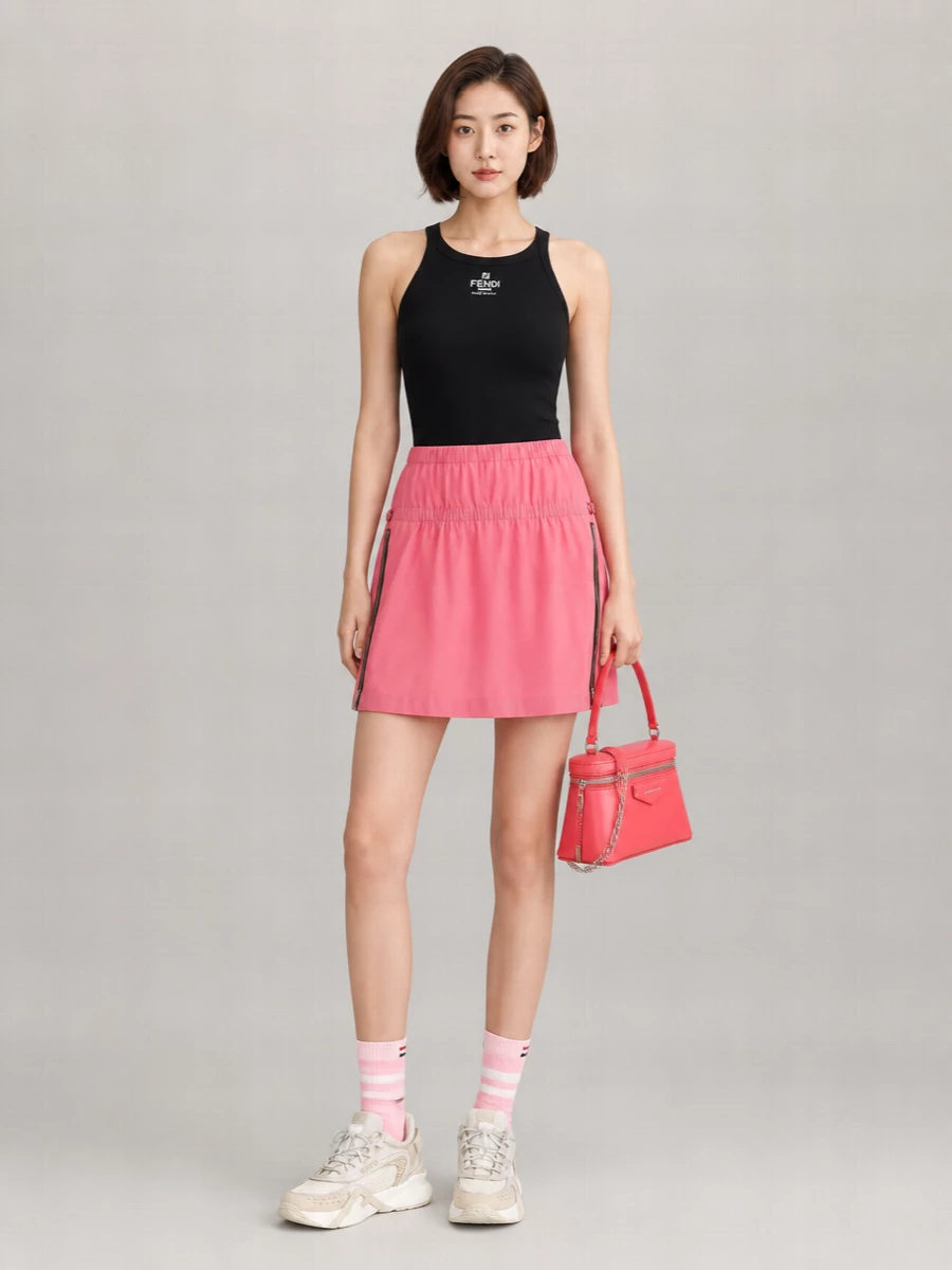 Fendi Viscose Blend Midi Pencil Skirt