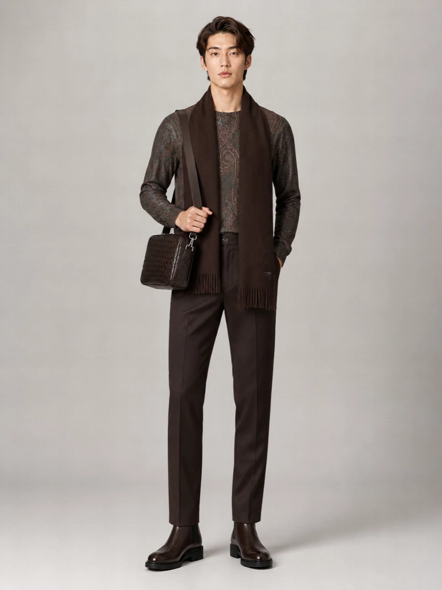 Etro Silk Cashmere Paisley Crewneck Sweater