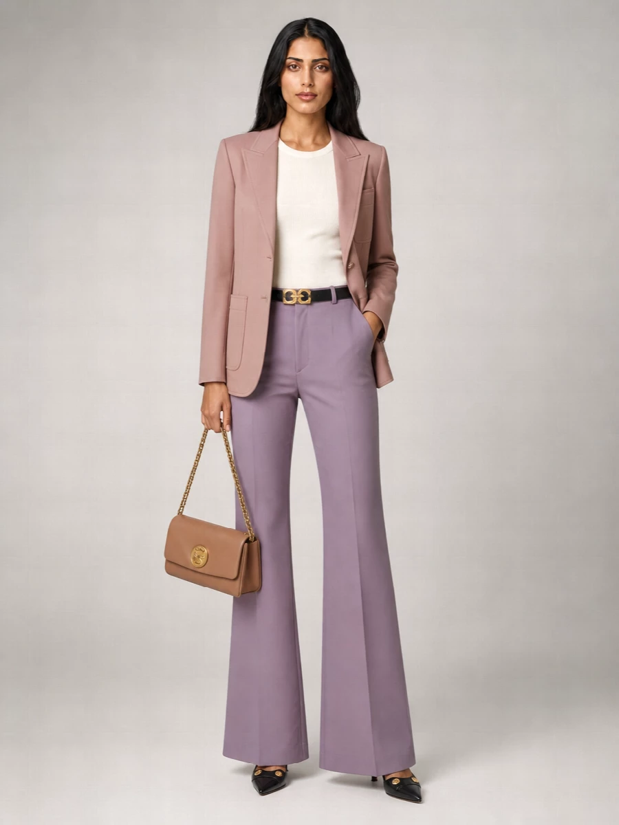 Chloé Wool Flared Wide-Leg Trousers