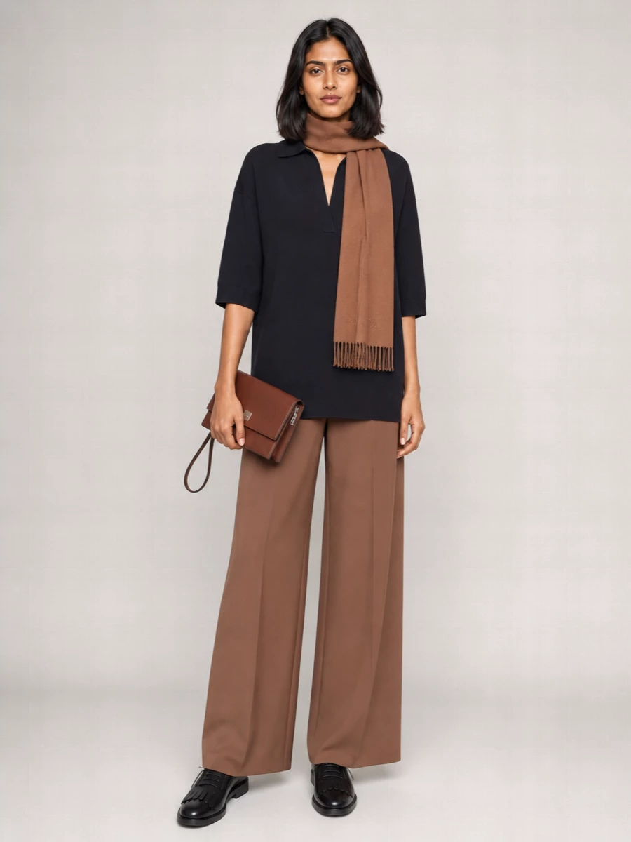 Max Mara Viscose Crepe Short-Sleeve Sweater