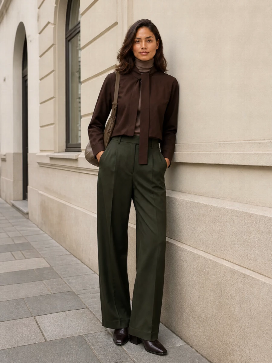 Lemaire jacket max mara olive wide leg trousers