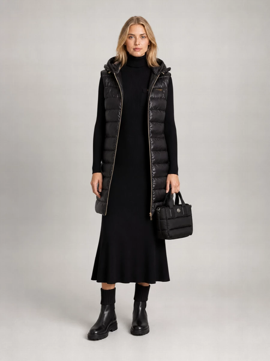 Herno Quilted Sleeveless Hooded Down Jacket