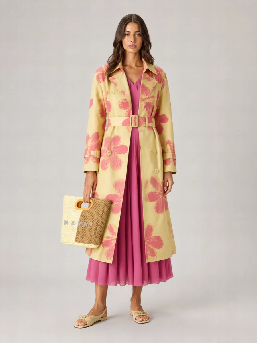 Weekend Max Mara Printed Cotton Trench Coat