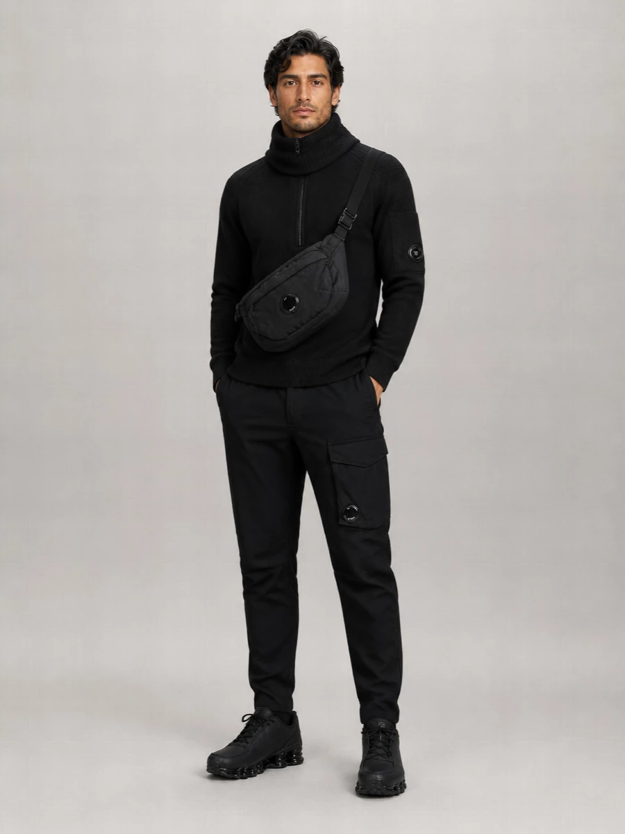 C.p. Company Knitted Quarter-Zip High-Neck Jumper