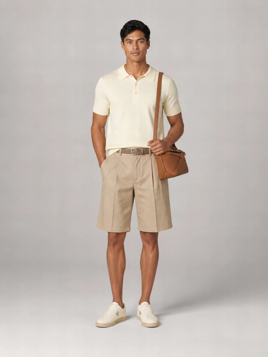 Auralee Cotton Short-Sleeve Polo Shirt