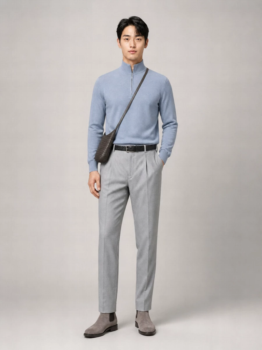 Brunello Cucinelli Cashmere Ribbed Half-Zip High-Neck Sweater