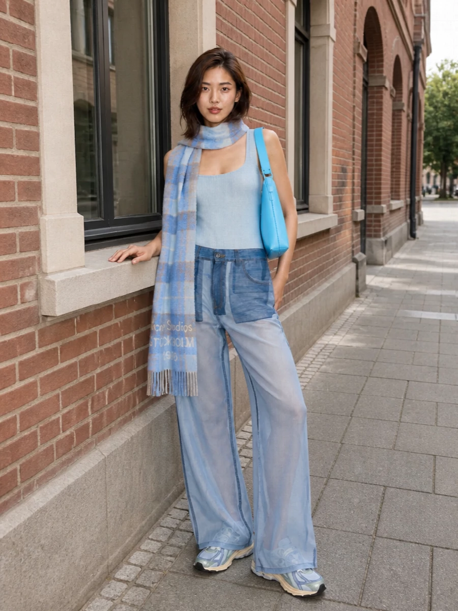 Hunza g bodysuit sheer haikure pants outfit