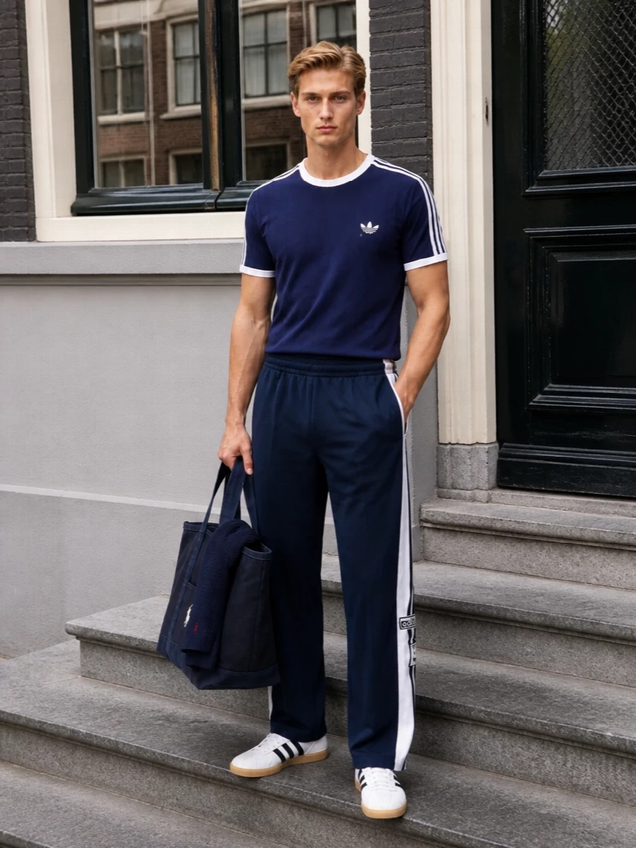 Adidas navy track set terrace sneakers