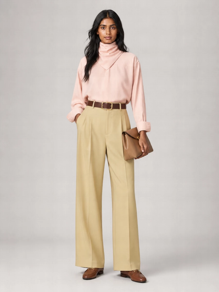Ami Paris Wide-Leg Virgin Wool Tailored Trousers