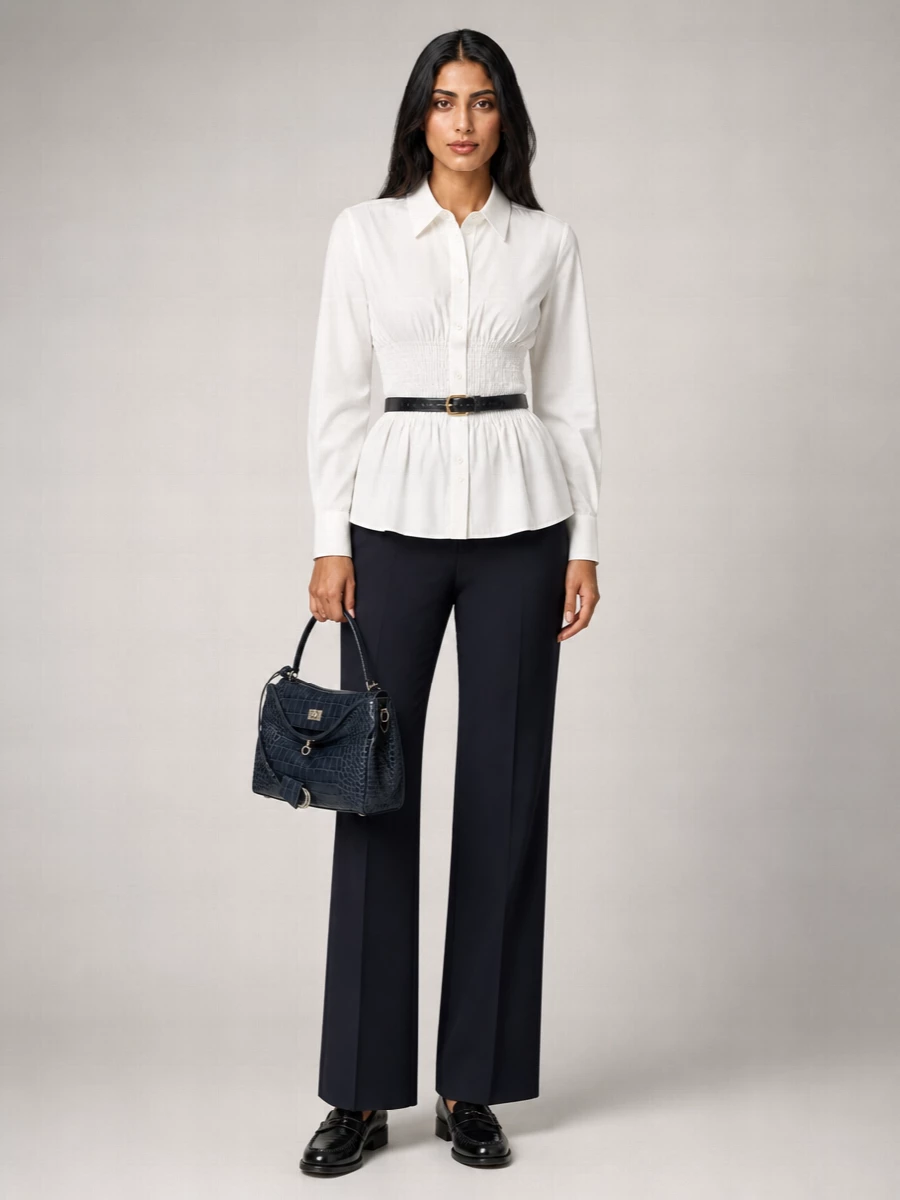 Prada Virgin Wool High-Rise Wide-Leg Trousers