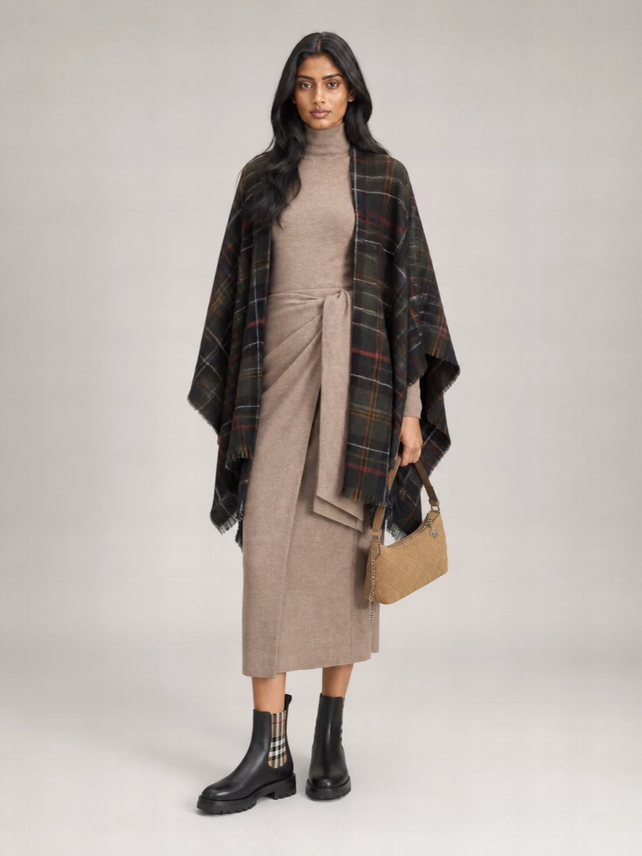 Barbour Checked Cape