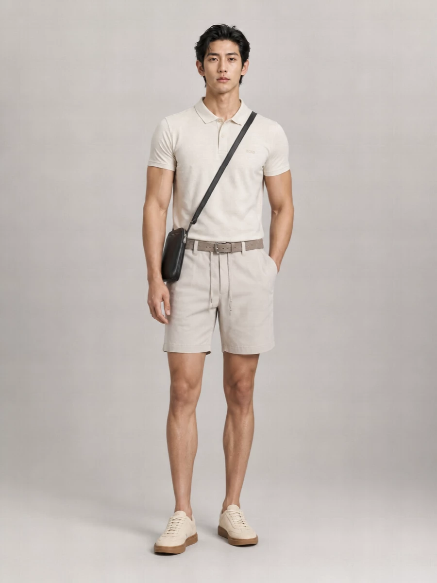 Boss Cotton Straight-Leg Shorts