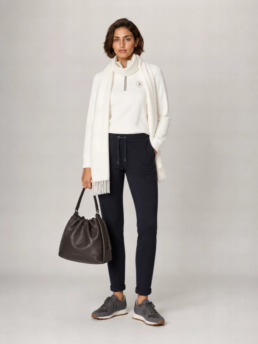 Brunello Cucinelli Half Zip Knit Sweater With Stand Collar