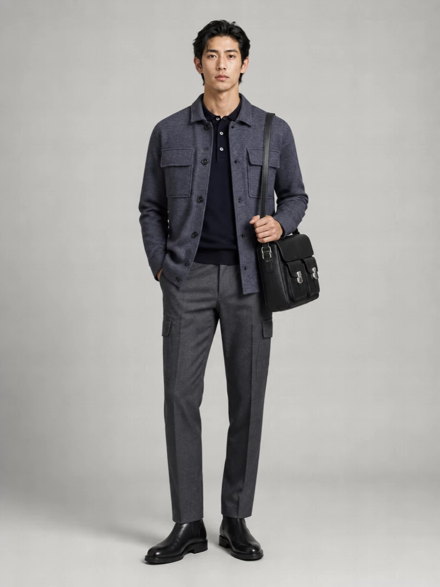 Lardini Virgin Wool Shirt Jacket