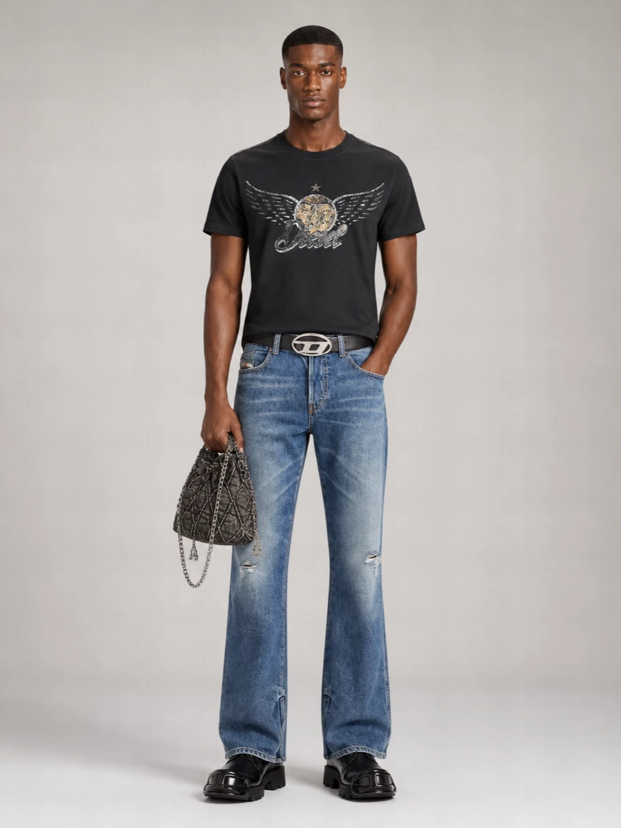 Diesel denim mid-rise bootcut jeans
