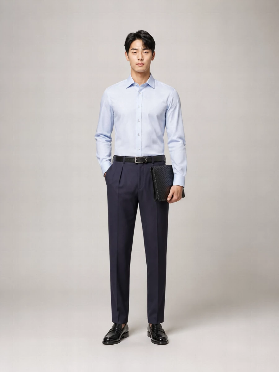 Tom Ford Wool Cashmere Silk Pleated Straight-Leg Trousers
