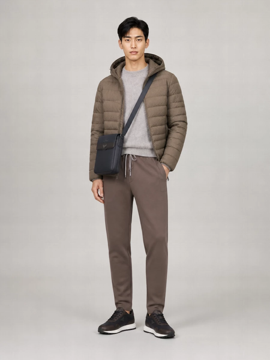 Emporio Armani Quilted Hooded Down Puffer Jacket