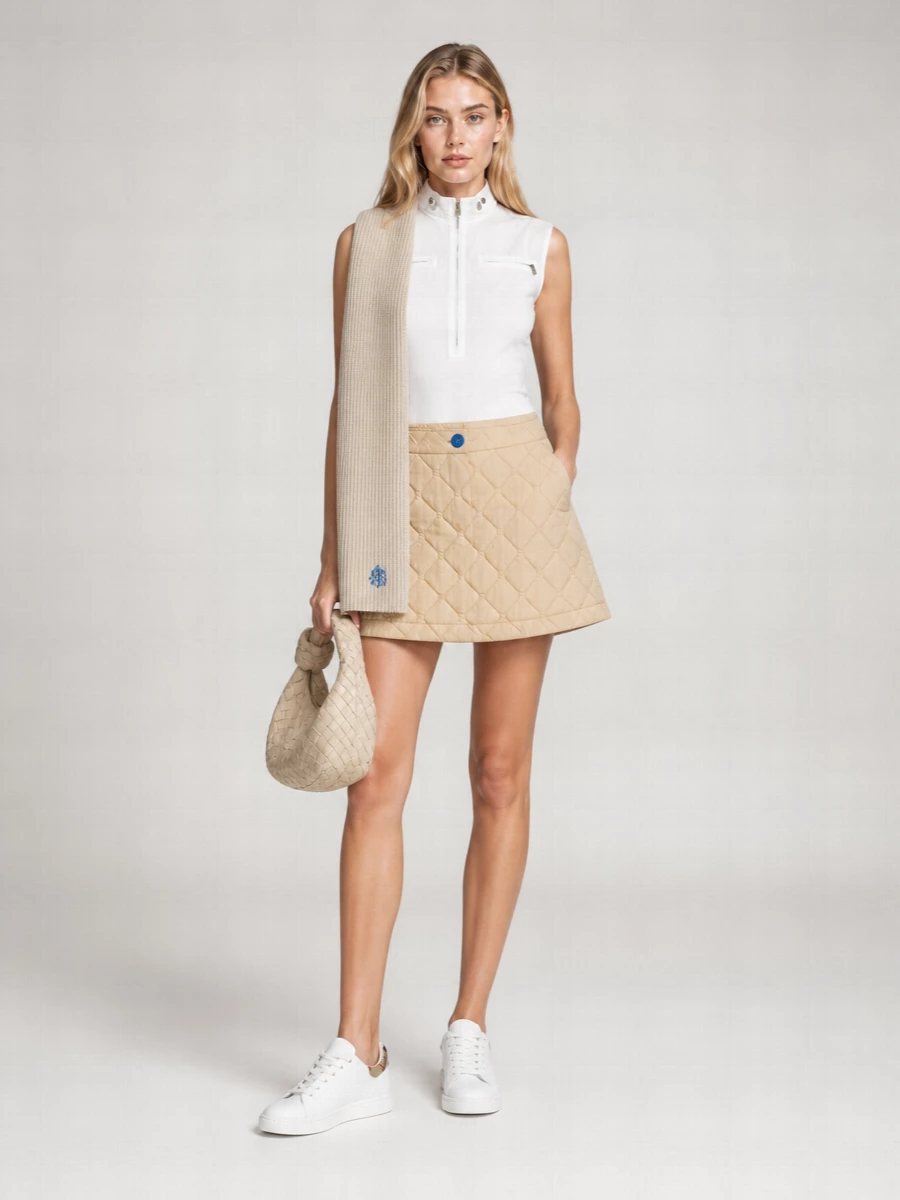 Burberry Quilted Nylon A-Line Mini Skirt