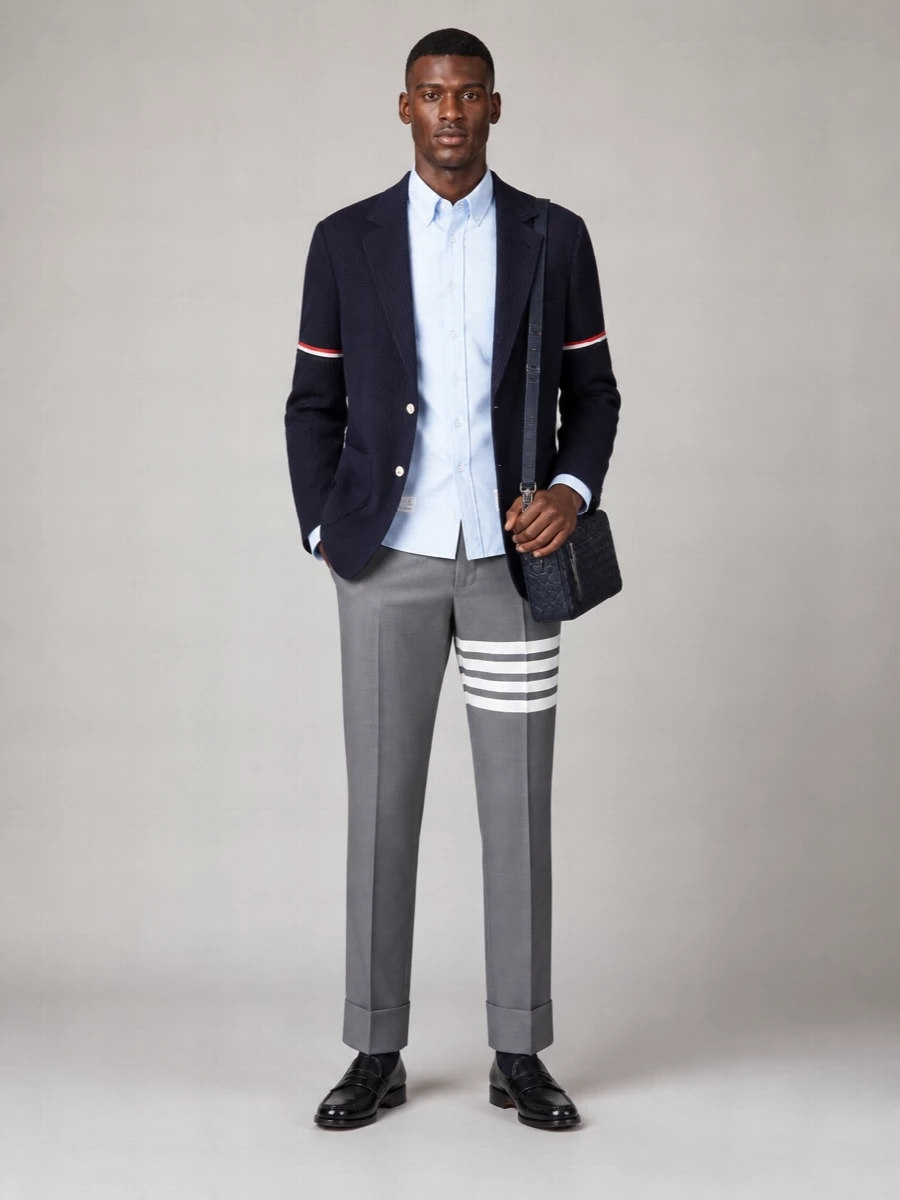 Thom Browne Single-Breasted Seersucker Blazer