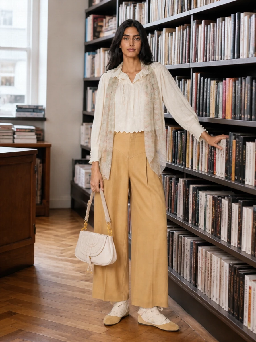 Isabel marant blouse camel wide leg trousers