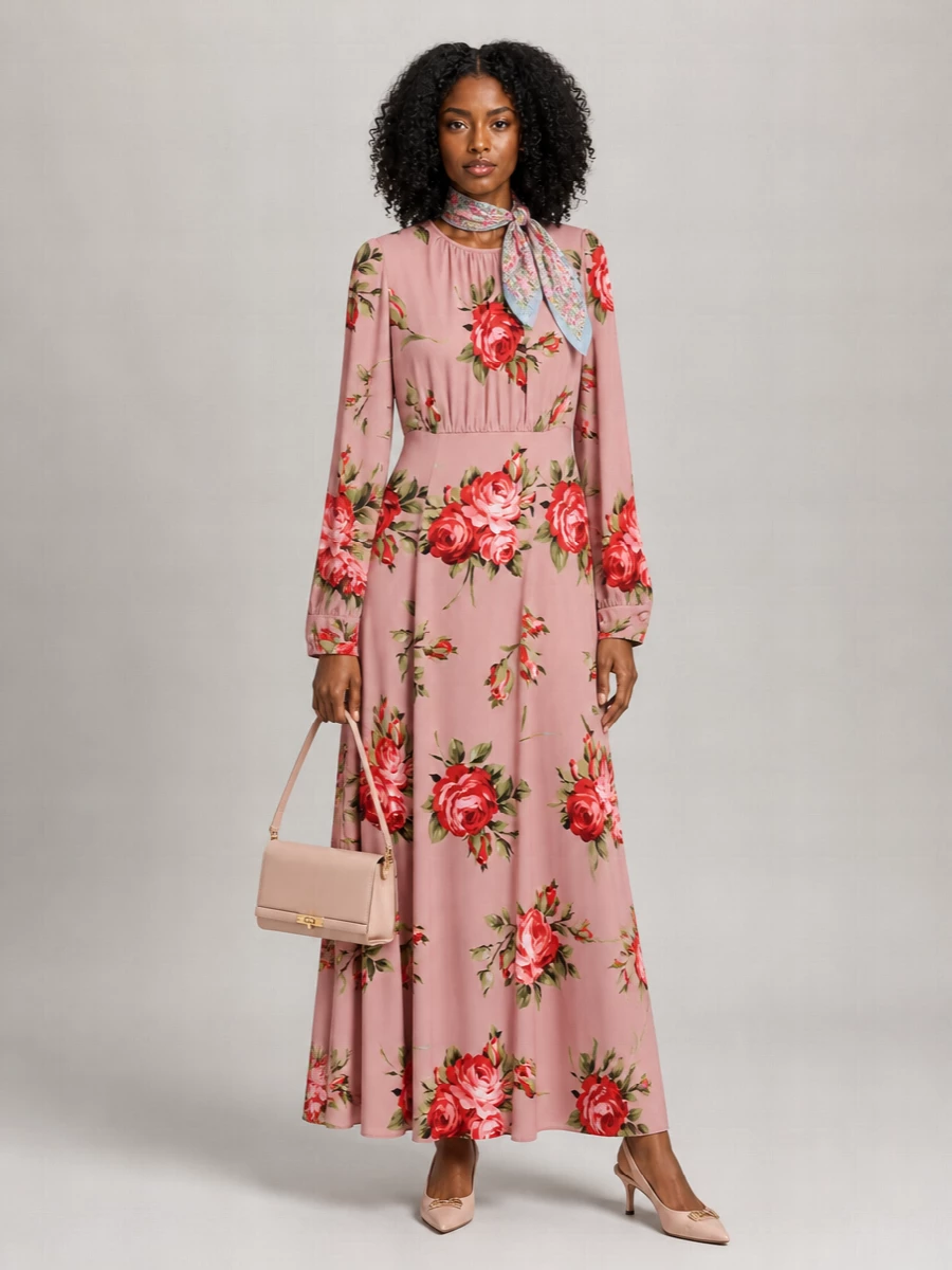 Dolce&Gabbana Silk Floral-Print Maxi Dress
