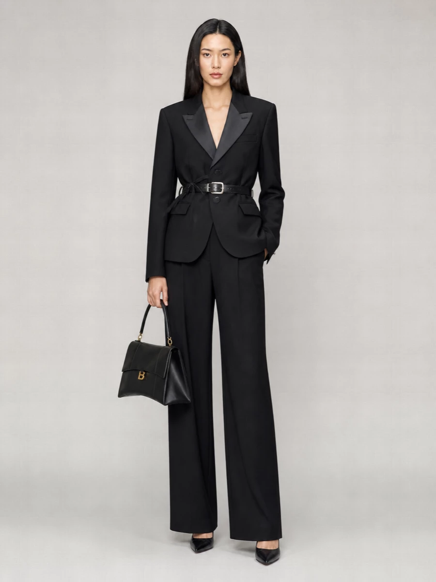 Balenciaga Wool Wrap Tailored Jacket