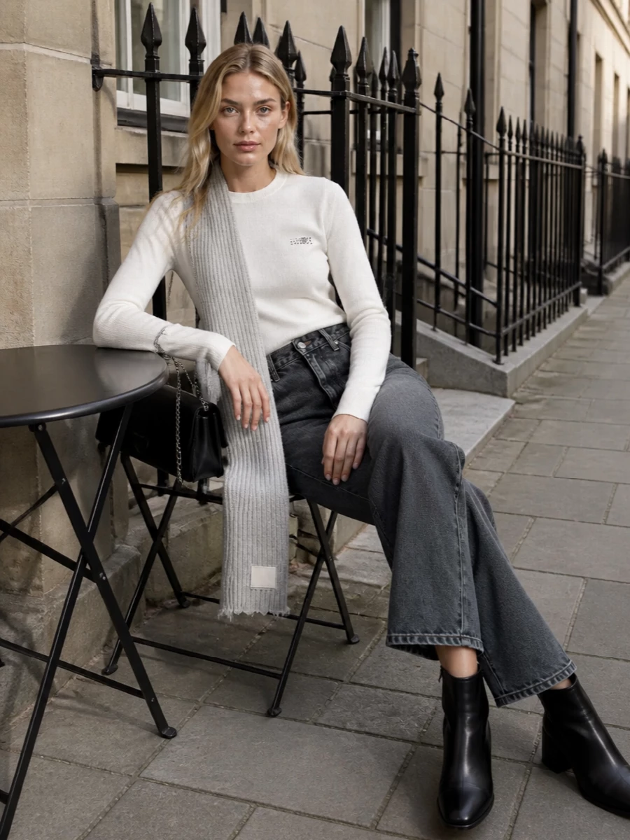 Mm6 margiela off white sweater jeans outfit
