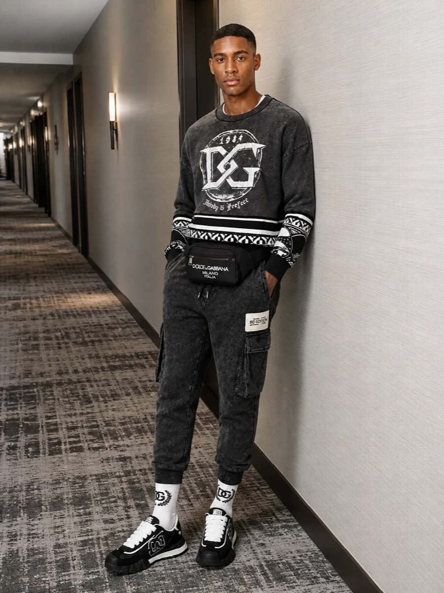 Dolce gabbana charcoal cargo jogger streetwear