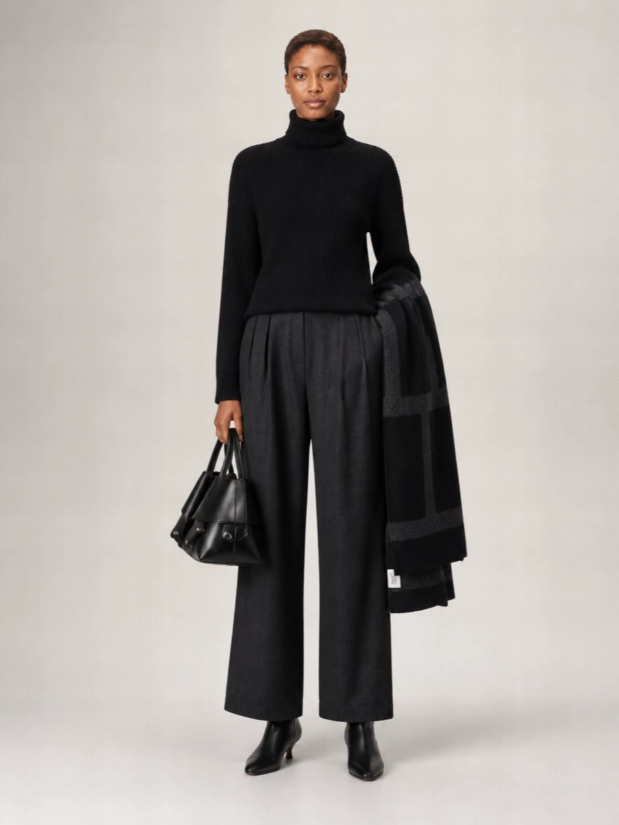 Totême Wool Ribbed Turtleneck Sweater