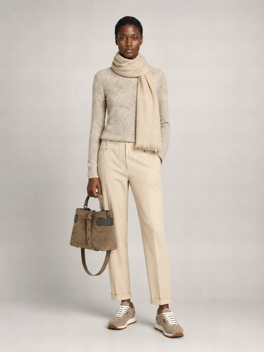 Brunello Cucinelli Flower Lace Sequin Mesh Knit Sweater