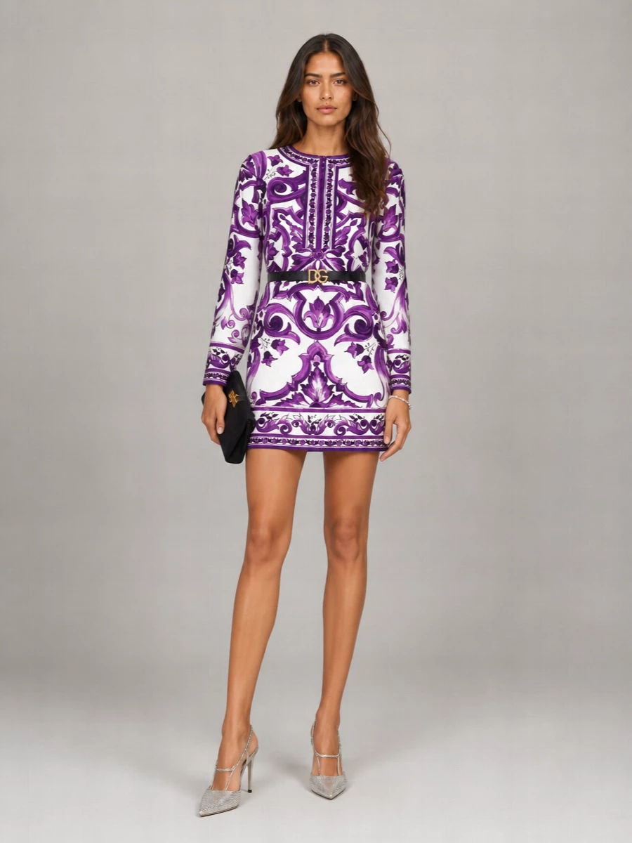 Dolce&Gabbana Silk Printed Mini Dress