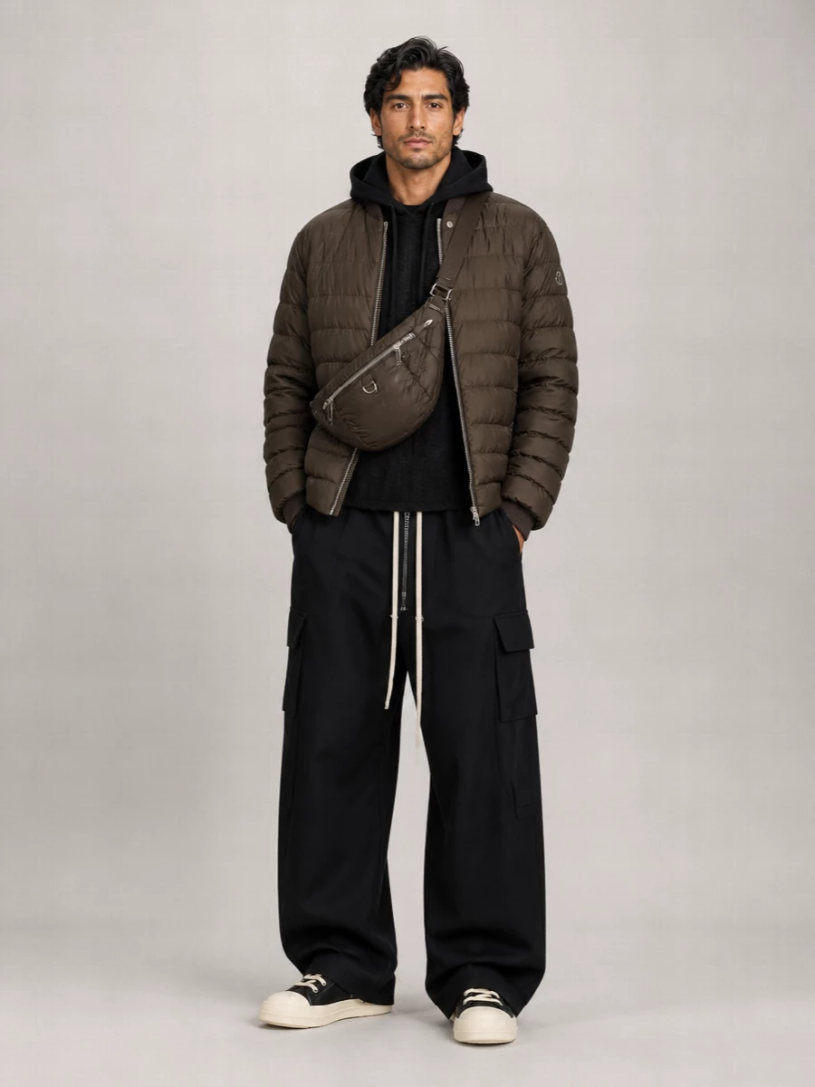 Rick Owens Down Quilted High-Neck Puffer Jacket