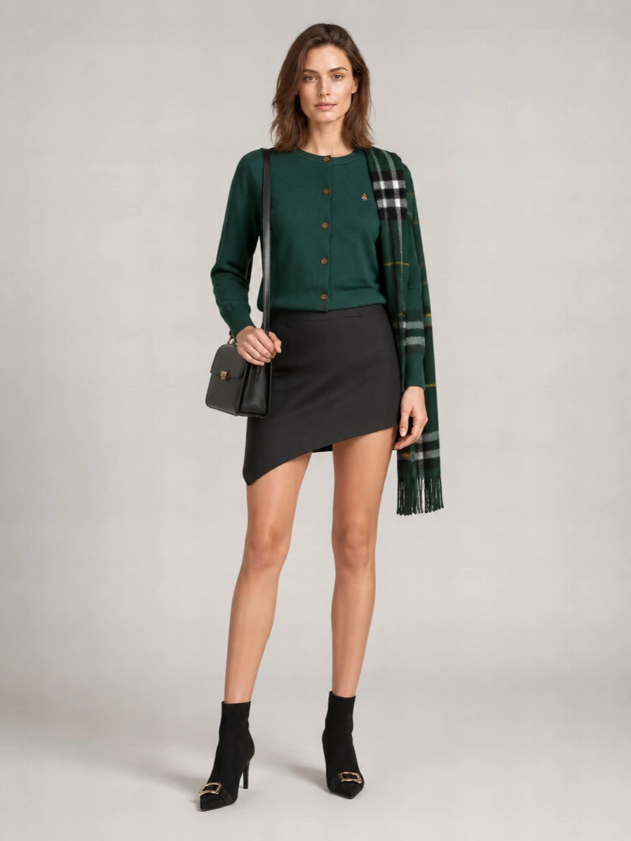 Vivienne Westwood Cashmere-Blend Ribbed Crew-Neck Cardigan