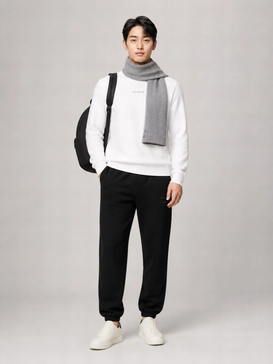 Calvin Klein Cotton Crewneck Long-Sleeve Sweatshirt