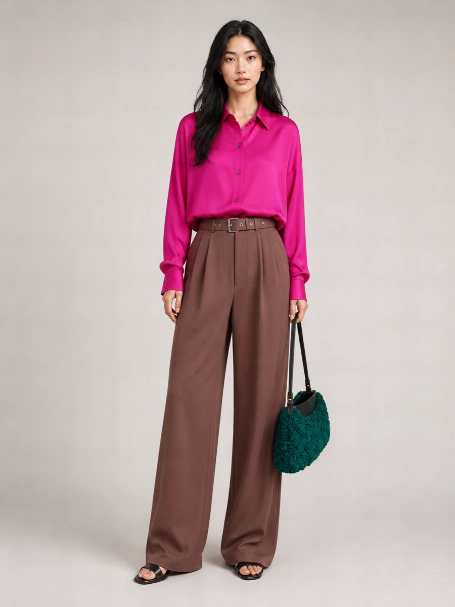 Dries Van Noten Silk Oversized Long-Sleeve Shirt