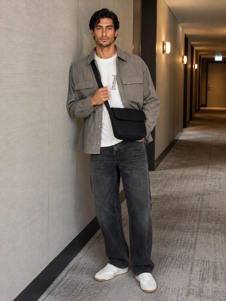 Represent overshirt washed black jeans outfit