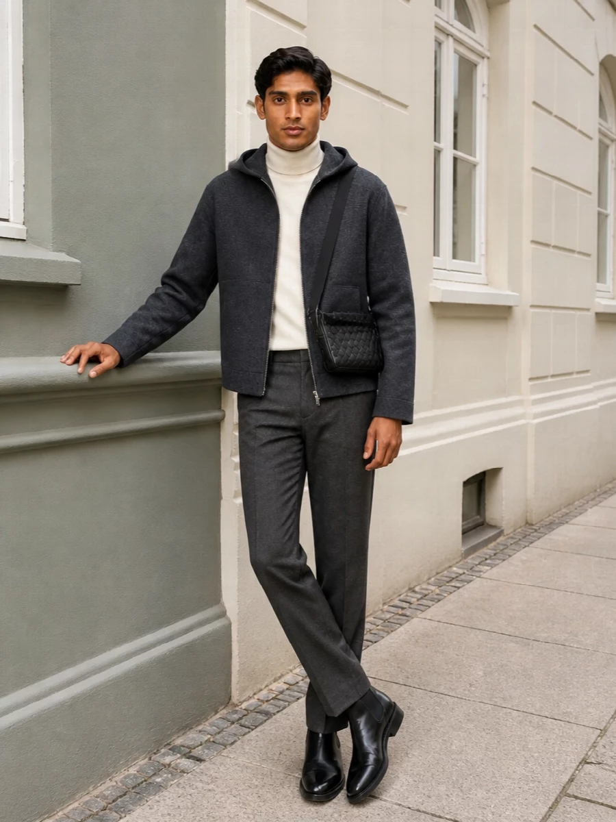 Bottega veneta mens charcoal jacket outfit
