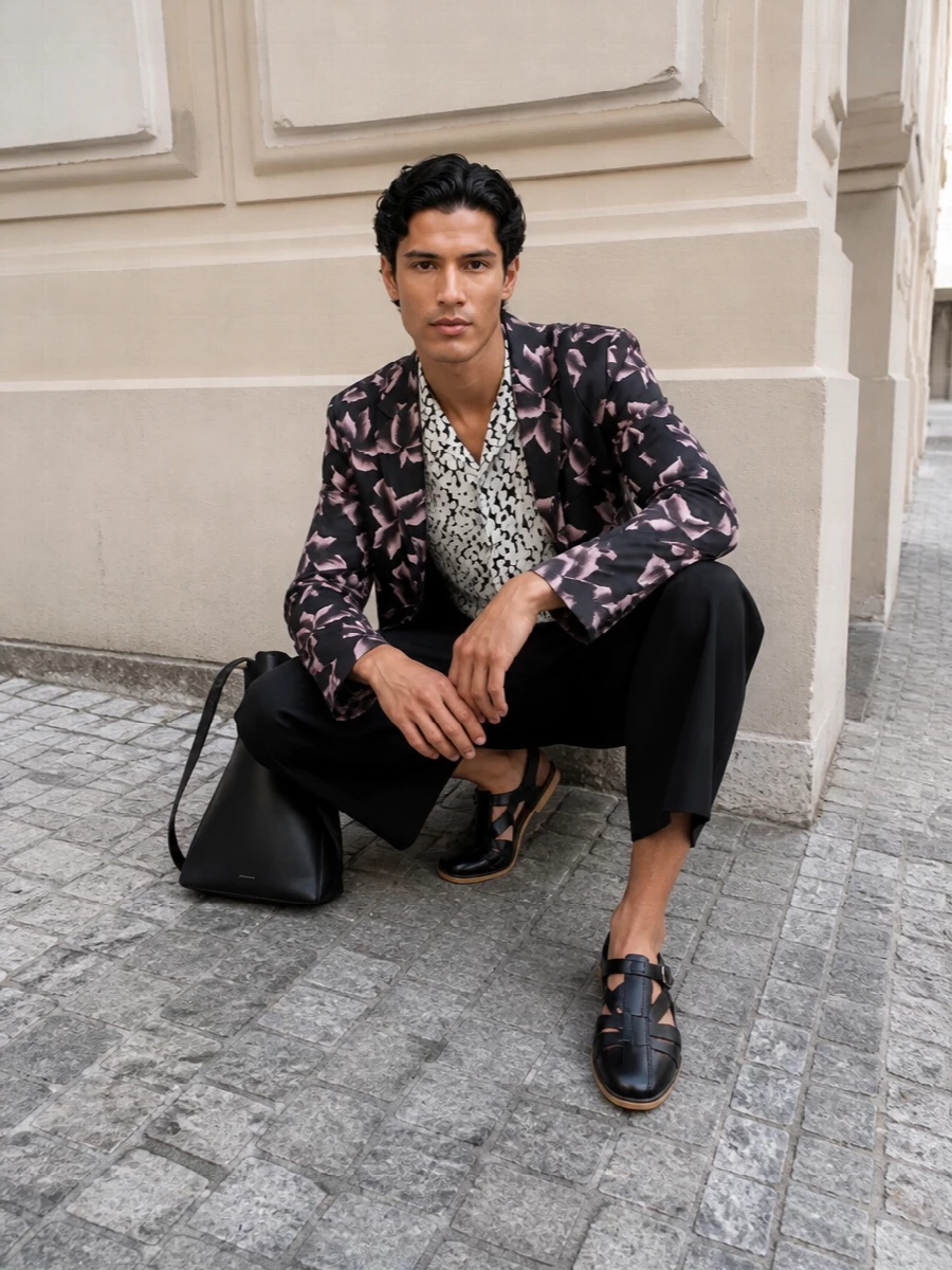 Dries van noten floral blazer wide leg trousers